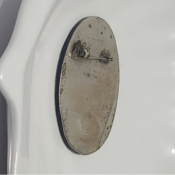 Vintage Boho Sterling Silver Lapis Lazuli Inlay Aztec Tribal Pendant Brooch Pin - Picture 5 of 9